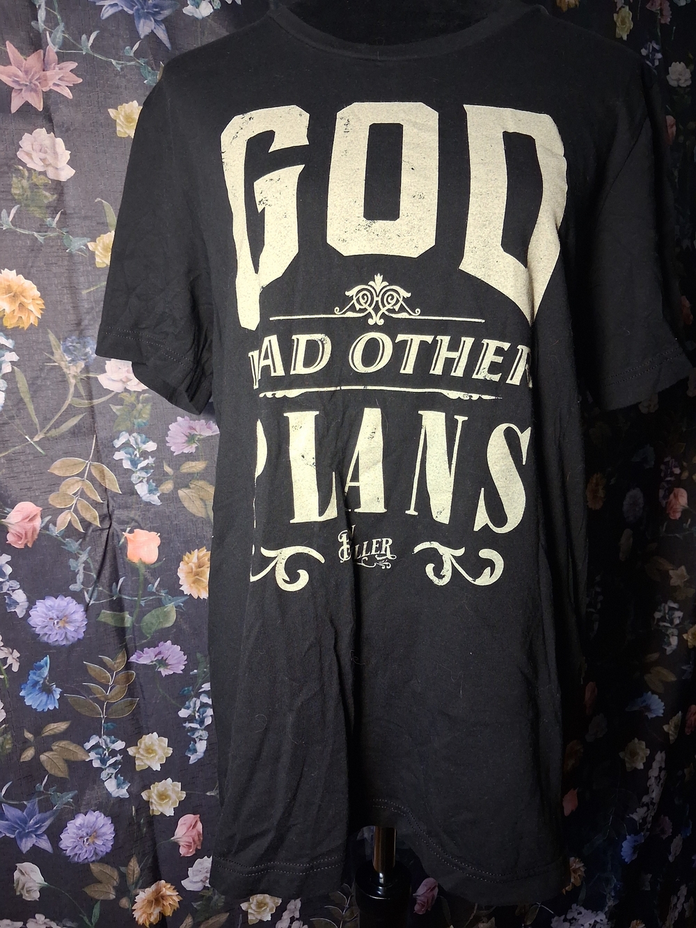 Christian God Had Other Plans Black Graphic Crewneck T‑Shirt